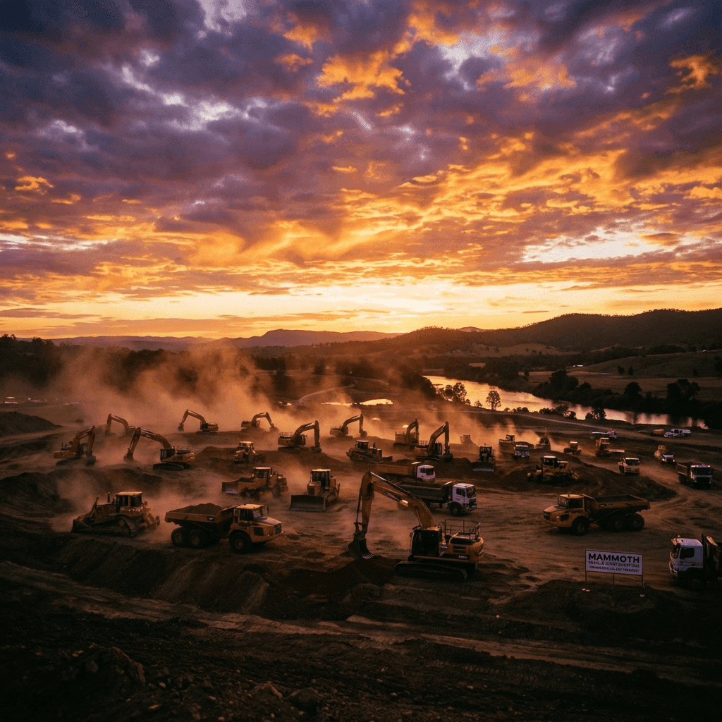 Elevated Earthworks fleet at sunset