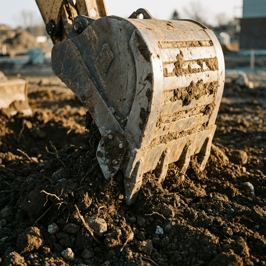 Excavator bucket detail